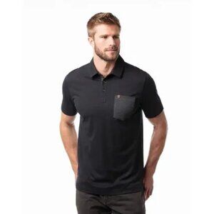 Travis Mathew Chief Operator Polo Shirt In Black With Pocket size 2XL
